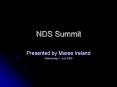 NDS Summit PowerPoint PPT Presentation