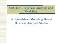 MIS 446 Business Analysis and Modeling PowerPoint PPT Presentation