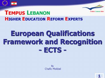 Tempus Lebanon Higher Education Reform Experts