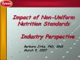Impact%20of%20Non-Uniform%20Nutrition%20Standards%20Industry%20Perspective PowerPoint PPT Presentation