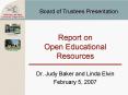 Report on Open Educational Resources PowerPoint PPT Presentation