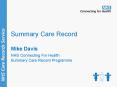 Summary Care Record PowerPoint PPT Presentation