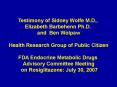 Testimony of Sidney Wolfe M'D', PowerPoint PPT Presentation