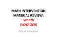 MATH INTERVENTION MATERIAL REVIEW: Vmath VOYAGER PowerPoint PPT Presentation