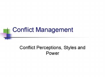 Conflict Management