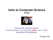 Intro to Computer Science Arrays
