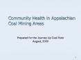 Community Health in Appalachian Coal Mining Areas PowerPoint PPT Presentation