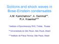 Solitons and shock waves in Bose-Einstein condensates PowerPoint PPT Presentation