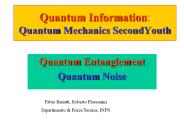 Quantum Information: Quantum Mechanics SecondYouth