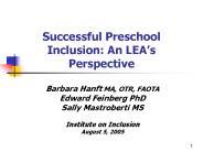 Successful Preschool Inclusion: An LEA
