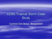 LEDC Tropical Storm Case Study