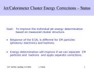 Jet/Calorimeter Cluster Energy Corrections 