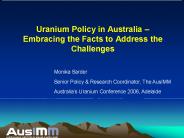 Uranium Policy in Australia 