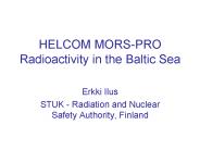 HELCOM MORS-PRO Radioactivity in the Baltic Sea