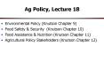Ag Policy, Lecture 18 PowerPoint PPT Presentation