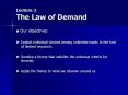 Lecture 2 The Law of Demand PowerPoint PPT Presentation