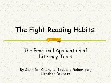 The Eight Reading Habits: