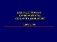 FIELD METHODS IN ENVIRONMENTAL GEOLOGY LABORATORY PowerPoint PPT Presentation