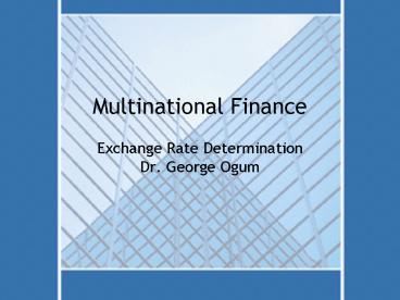 Multinational Finance