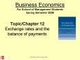TopicChapter 12 Exchange rates and the balance of payments PowerPoint PPT Presentation
