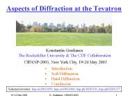 Aspects of Diffraction at the Tevatron