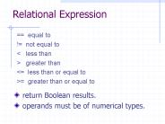 Relational Expression