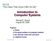 Introduction to Computer Systems