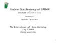 Hadron Spectroscopy at BABAR BY Usha Mallik University of Iowa Representing The BaBar Collaboration PowerPoint PPT Presentation
