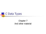 C Data Types