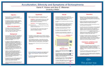 Acculturation, Ethnicity and Symptoms of Schizophrenia