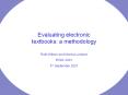 Evaluating electronic textbooks: a methodology PowerPoint PPT Presentation