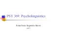 PSY 369: Psycholinguistics PowerPoint PPT Presentation