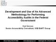 Development and Use of An Advanced Methodology for Performing Accessibility Audits in the Federal Go PowerPoint PPT Presentation
