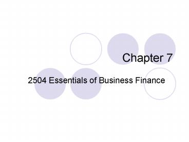 2504 Essentials of Business Finance