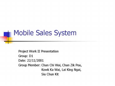 Mobile Sales System