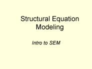 Structural Equation Modeling