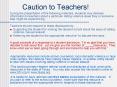 Caution to Teachers PowerPoint PPT Presentation