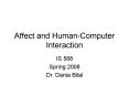 Affect and Human-Computer Interaction PowerPoint PPT Presentation