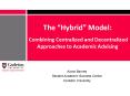 The Hybrid Model: Combining Centralized and Decentralized Approaches to Academic Advising PowerPoint PPT Presentation
