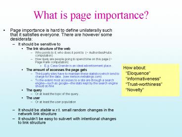 What is page importance?