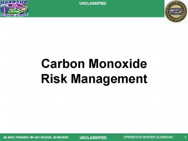 Carbon Monoxide Risk Management