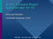 A Very Forward Proton Spectrometer for H1