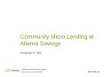 Community Micro Lending at Alterna Savings PowerPoint PPT Presentation