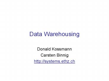 Data Warehousing