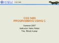 CGS 3460 PROGRAMMING USING C PowerPoint PPT Presentation