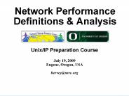 Network Performance Definitions