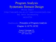 Program Analysis Systematic Domain Design