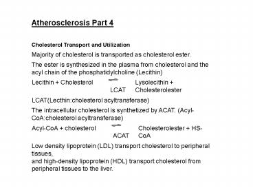 Atherosclerosis Part 4