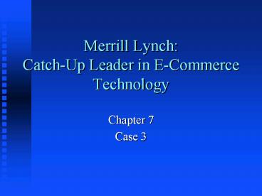 Merrill Lynch: CatchUp Leader in ECommerce Technology