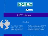 OPC Status